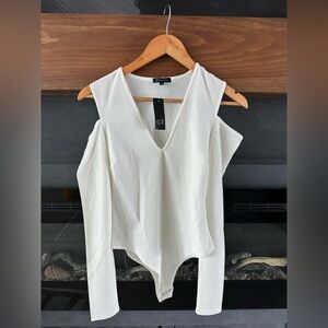 DYNAMITE White Cold Shoulder Bodysuit Size M